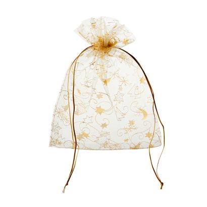 Sacchetti di organza con motivo natalizio 150 x 200 mm | Natale