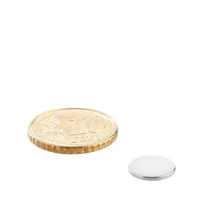Disco magnetico al neodimio 10 mm x 1 mm | N35, assiale (parallelo all'altezza)