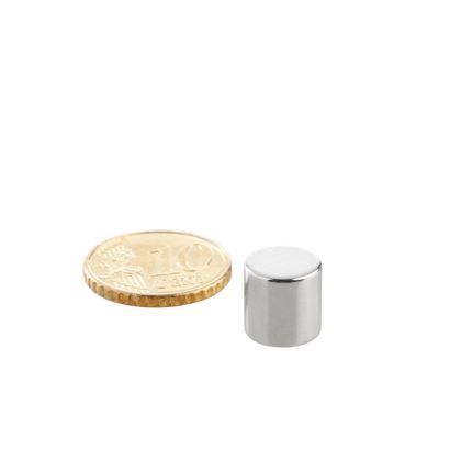 Disco magnetico al neodimio 10 mm x 10 mm | N35, assiale (parallelo all'altezza)