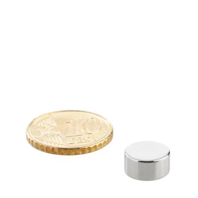 Disco magnetico al neodimio 10 mm x 5 mm | N35, assiale (parallelo all'altezza)