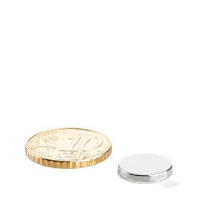 Disco magnetico al neodimio, autoadesivo null | 12 mm x 2 mm | null