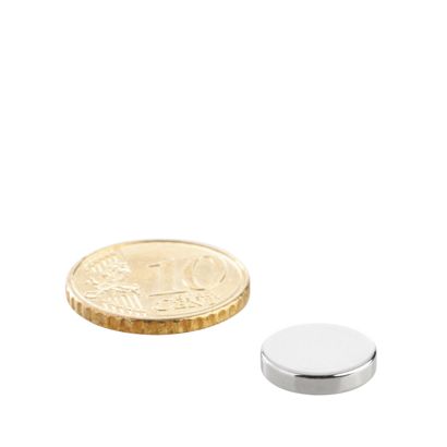 Disco magnetico al neodimio 12 mm x 2,5 mm | N35, assiale (parallelo all'altezza)