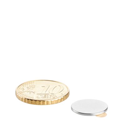 Disco magnetico al neodimio, autoadesivo null | 13 mm x 1 mm | null