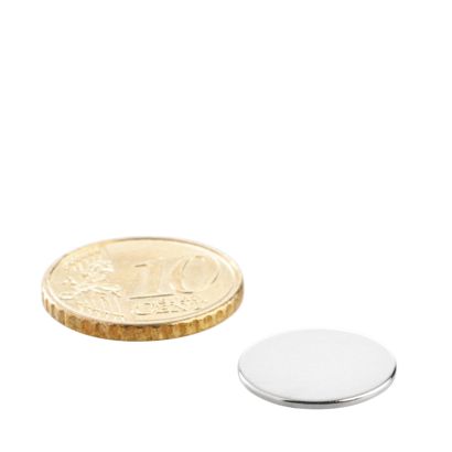 Disco magnetico al neodimio 15 mm x 1 mm | N35, assiale (parallelo all'altezza)