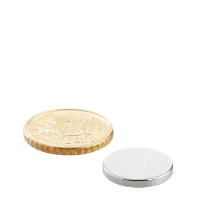 Disco magnetico al neodimio 15 mm x 2 mm | N35, assiale (parallelo all'altezza)