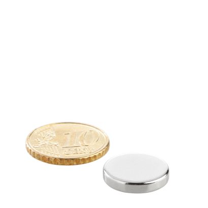 Disco magnetico al neodimio 15 mm x 3 mm | N35, assiale (parallelo all'altezza)