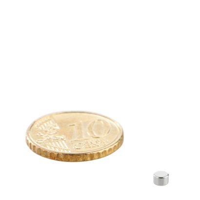 Disco magnetico al neodimio 3 mm x 2 mm | N48, assiale (parallelo all'altezza)
