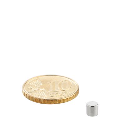 Disco magnetico al neodimio 4 mm x 4 mm | N45, assiale (parallelo all'altezza)