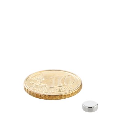 Disco magnetico al neodimio 5 mm x 2 mm | N52, assiale (parallelo all'altezza)