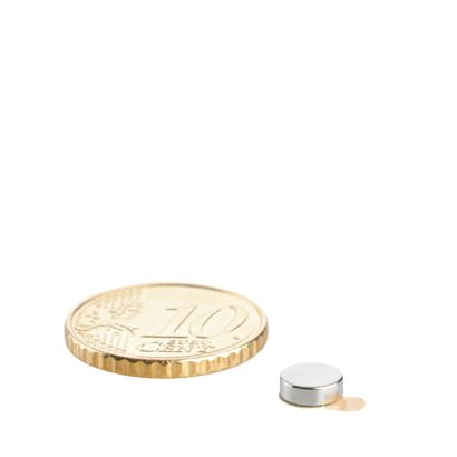 Disco magnetico al neodimio, autoadesivo null | 6 mm x 2 mm | null