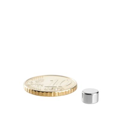 Disco magnetico al neodimio 6 mm x 4 mm | N45, assiale (parallelo all'altezza)