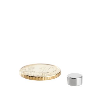 Disco magnetico al neodimio 7 mm x 4 mm | N35, assiale (parallelo all'altezza)