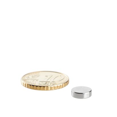 Disco magnetico al neodimio 8 mm x 3 mm | N35, assiale (parallelo all'altezza)