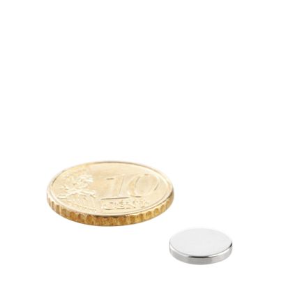 Disco magnetico al neodimio 9,5 mm x 1,5 mm | N35, assiale (parallelo all'altezza)