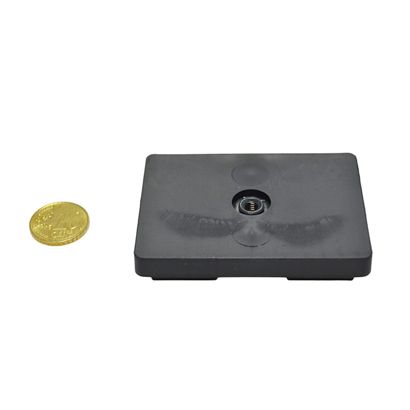 Magneti gommati, rettangolari, con filettatura interna null | M5x4,9 mm | 29,6 kg