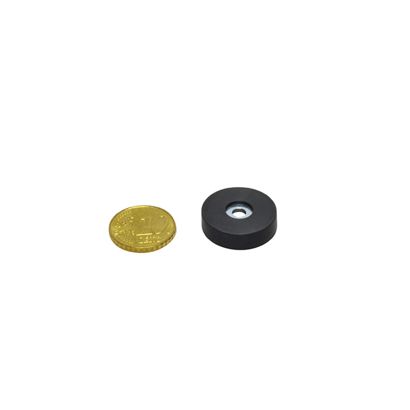 Magneti gommati con foro cilindrico 22 mm