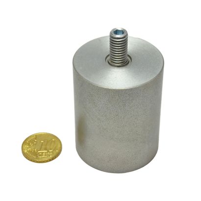 CDIYTOOL Magneti al neodimio, 4 magneti antigraffio rivestiti in gomma al neodimio con perno filettato maschio M8 e dadi, coperture magnetiche rotonde antiscivolo con rivestimento in gomma