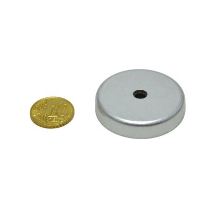 Magneti in ferrite con base con foro svasato 40 mm | null