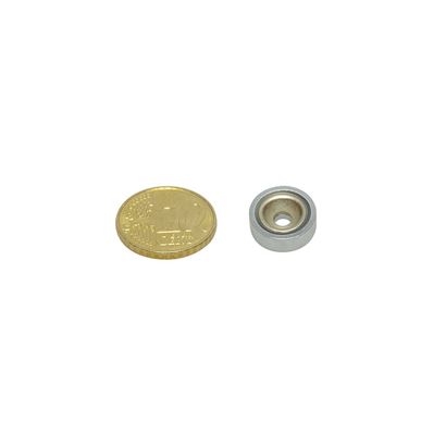 Magnete con base in acciaio con foro svasato da avvitare, al neodimio 13 mm | 4,1 kg | null