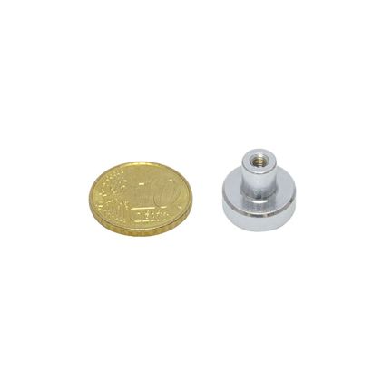 Magnete con base in acciaio con boccola filettata, al neodimio 13 mm | null