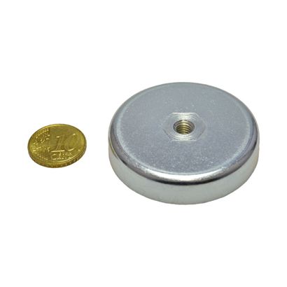 Magneti in ferrite con base con filettatura interna 50 mm | M6 | 10 mm