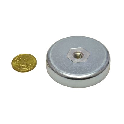 Magneti in ferrite con base con filettatura interna 50 mm | M8 | 10 mm