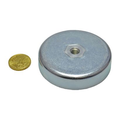 Magneti in ferrite con base con filettatura interna 63 mm | M8 | 14 mm
