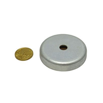Magneti in ferrite con base con foro cilindrico 50 mm | ferrite|acciaio 