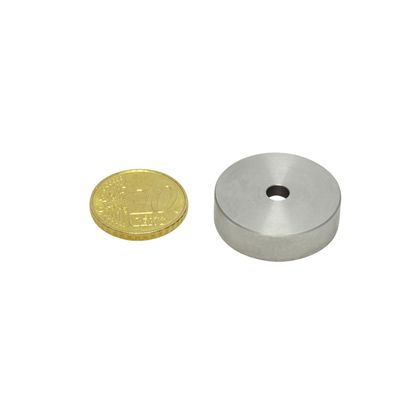 Magneti in SmCo con base in acciaio inox con foro cilindrico 25 mm