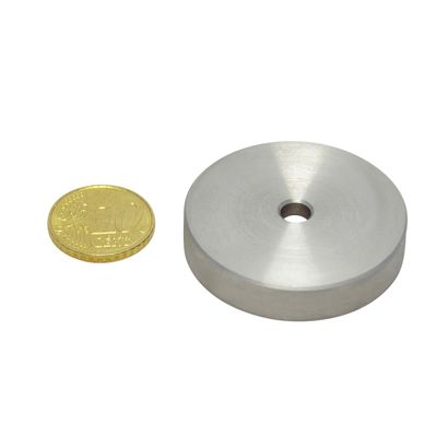Magneti in SmCo con base in acciaio inox con foro cilindrico 40 mm
