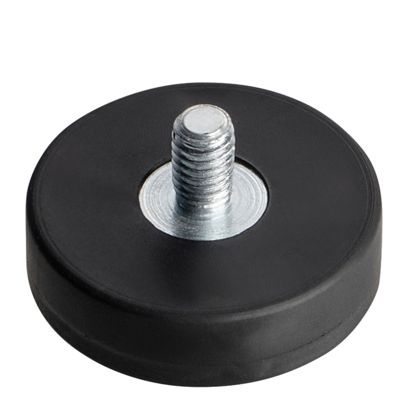 Magneti gommati con filettatura nero  | 22 mm | M4x6,5 mm 