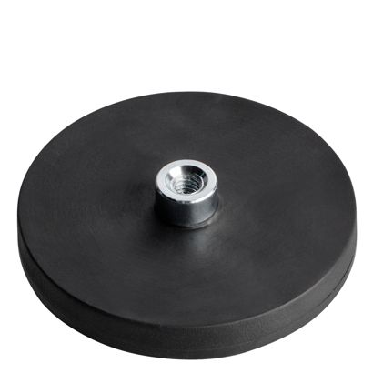 Magneti gommati con boccola filettata nero  | 43 mm | M4 