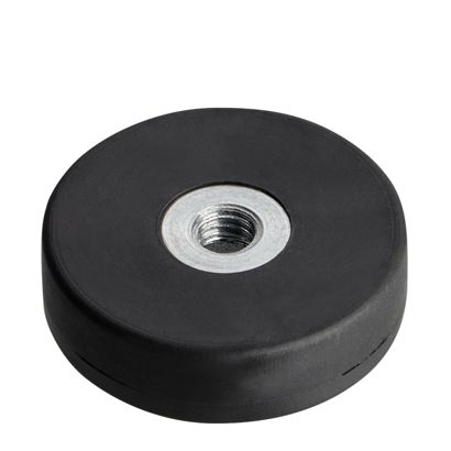 Magneti gommati con filettatura interna nero  | 22 mm