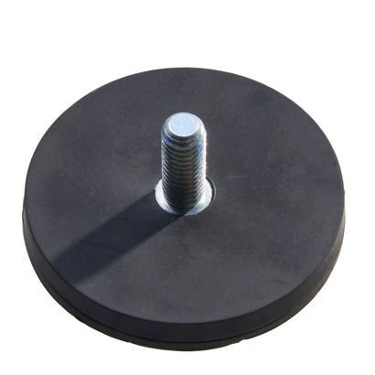 Magneti gommati con filettatura nero  | 43 mm | M6x15 mm 