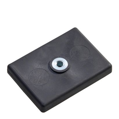 Magneti gommati, rettangolari, con filettatura interna null | M4x4,5 mm | 13 kg
