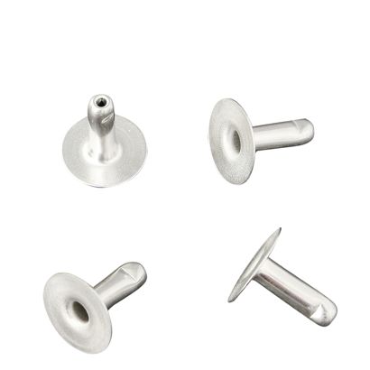 Rivetti tubolari doppi, parte inferiore, aperto, tipo A, 7,5 mm diametro testa 