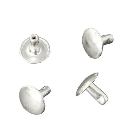 Rivetti tubolari doppi, parte inferiore, chiuso, tipo A, 9,1 mm diametro testa, parte maschile 