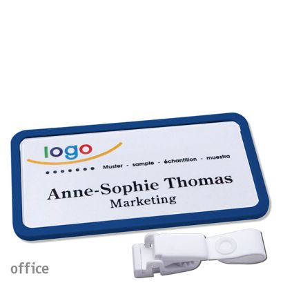 Targhette portanome clip Office Clip di aggancio senza metallo | null | 75 x 37 mm