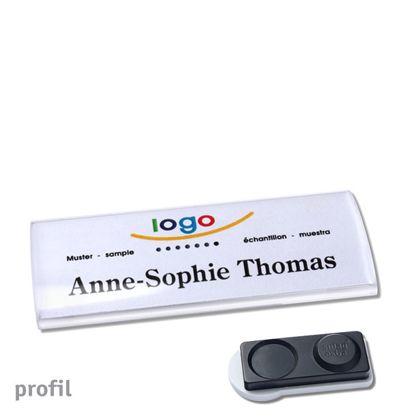Targhette portanome PROFIL magnetiche Magnete smag®, extra forte | 75 x 27 mm