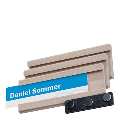 Targhette portanome Forest magnetiche, legno 75 x 30 mm 