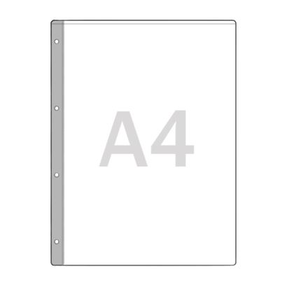 Buste per raccoglitori, A4 180 µm | Margine per l'archiviazione: 15 mm di larghezza, con 4 perforazioni