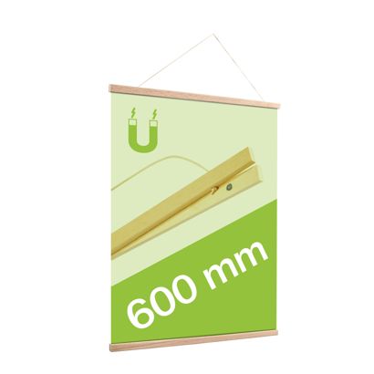 Cornice magnetica per poster, 18 x 24 cm 18 x 28 cm in legno chiaro magnete in tela stampa opere d'arte tassello poster grucce cornici kit da appendere (nero, 45,7 cm