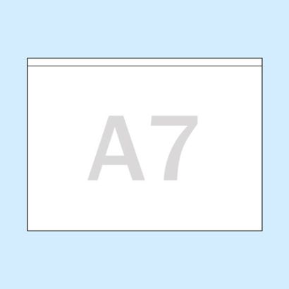 Tasche rettangolari, autoadesivo A7  | lato lungo  | senza livello di riempimento  | PP 