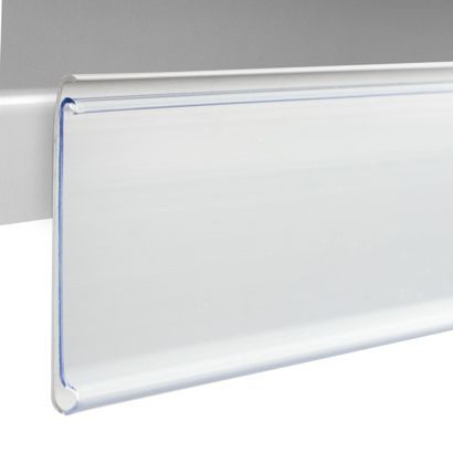 Profilo portaprezzi DBR autoadesivo con bordo di presa 39 mm | 1000 mm | bianco  | per incollare (nastro adesivo standard) 