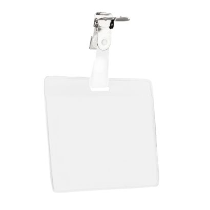 Buste portabadge con clip, formato carta di credito, formato orizzontale 