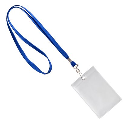 Porta badge da collo blu  | A7  | verticale 
