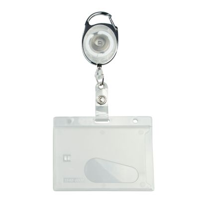 Buste porta badge in plastica rigida con portachiavi estensibile null | null