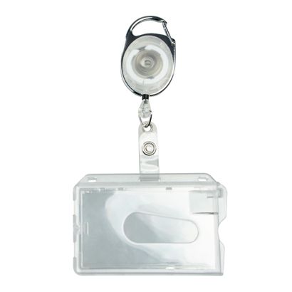 Buste porta badge in plastica rigida con portachiavi estensibile null | null