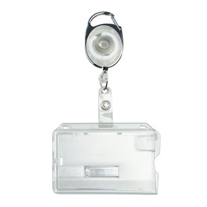 Buste porta badge in plastica rigida con portachiavi estensibile null | null