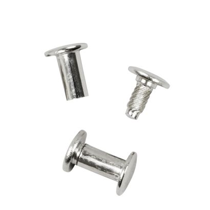 Viti sepolte con testa inseribile a pressione, nichelato 12 mm
